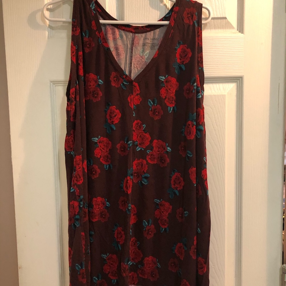 Rose print swing tank EUC size 18/20